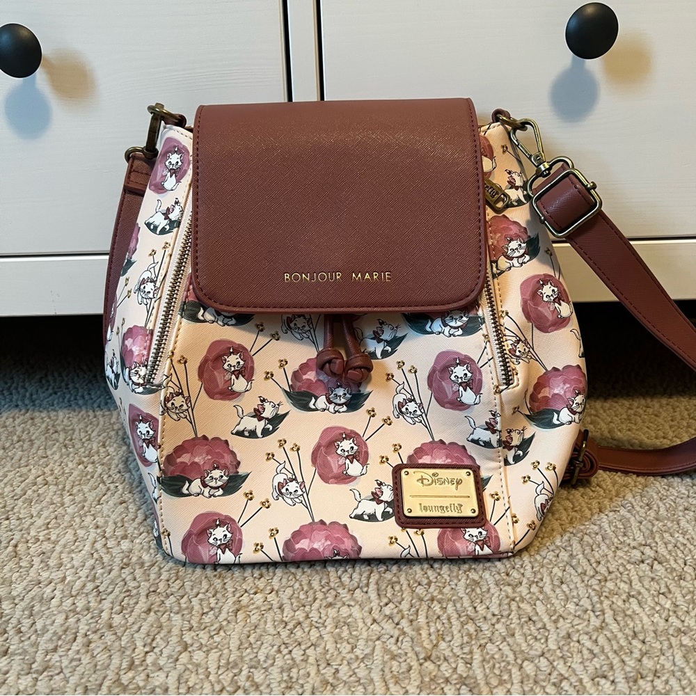 Loungefly Bonjour Marie Disney Aristocats Convertible Mini Backpack
